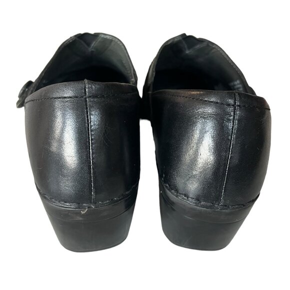 Dansko Black Solstice Side Button Clog Slip-On Shoes Leather Size 40 9.5 US - Picture 5 of 9